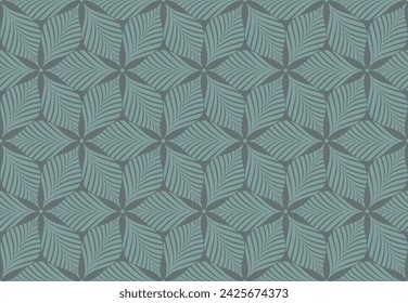 Ilustración vectorial de hojas geométricas sin patrón. Fondo orgánico floral.