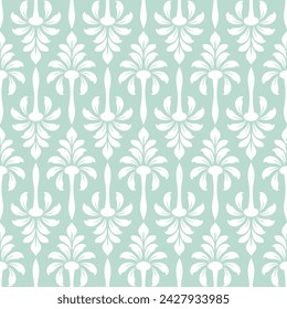 Vector illustration of geometric leaves seamless pattern. Floral organic background.