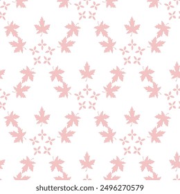 Vector illustration of geometric leaves seamless pattern. Floral organic background. . Vector illustration