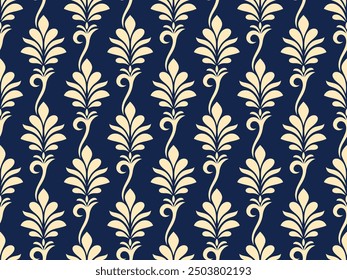 Vector illustration of geometric leaves seamless pattern. Floral organic background.