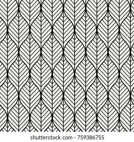 Vector illustration of geometric leaves seamless pattern. Floral organic background. 