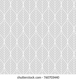 Vector illustration of geometric leaves seamless pattern. Floral organic background. 