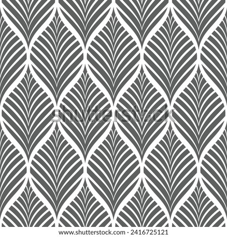 Vector illustration of geometric leaves seamless pattern. Floral organic background.