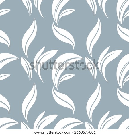 Vector illustration of geometric leaves seamless pattern. Floral organic background.
