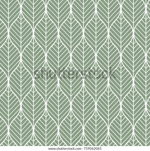 Vector Illustration Geometric Leaves Seamless Pattern Stock Vector ...