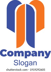 Vector illustration of geometric m logo