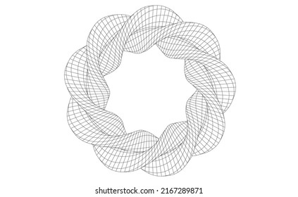 Vector illustration of geometric math shape with wireframe mesh