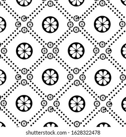 Vector Illustration Geometric Monogram Pattern Black And White Monochrome