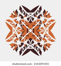 vector illustration of geometric motif mori mandala pattern for decoration