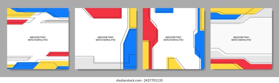 Ilustración vectorial. Estilo de movimiento geométrico. Fondo de pantalla plano minimalista. Diseño para redes sociales, plantilla de banner web. Gráfico de Arte Moderno. Marco dinámico. Fondo geométrico elegante. Gráfico de los años 70 y 80