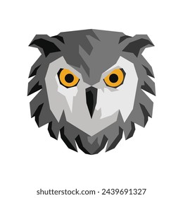 vector illustration of geometric owl head front view