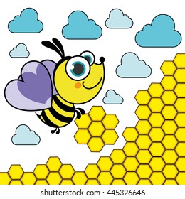 Vector illustration geometric pattern with honeycombs