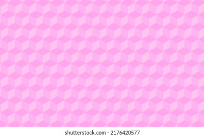 Vector illustration of geometric pattern of pink cube