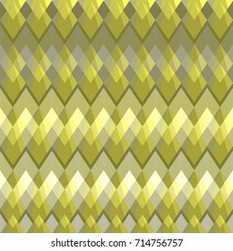 Vector illustration with geometric pattern from voluminous rhombuses, squares and triangles of light  golden yellow, brown and gray. Could be used for backgrounds, wallpaper, textile, house interiors.