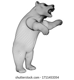Vector illustration of a geometric polygonal bear.