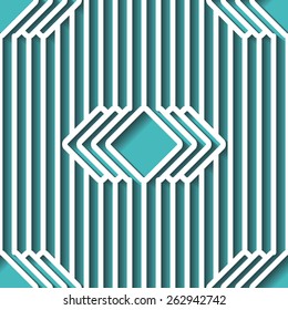 Vector Illustration of Geometric Seamless Outline Pattern with Shadow for Design, Website, Background, Banner. Element for Wallpaper or Textile. Blue and White Texture Template