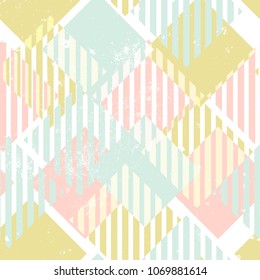 Vector illustration, geometric seamless pattern with texture