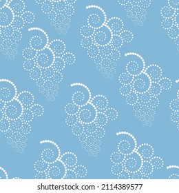 Vector illustration. Geometric seamless pattern. Monochrome dots in the form of a spiral. Spotted black and white background. Abstract branch of grapes, consisting of dots, dotted line.