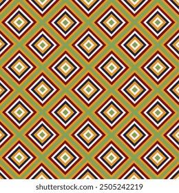 vector illustration of a geometric shapes with black, red and white on green background.