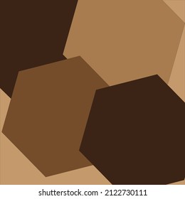 A vector illustration with geometric shapes in brown and beige colors