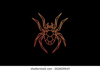 vector illustration of geometric spider logo, spider mascot icon suitable for stickers etc