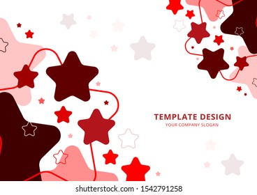 Vector and illustration , Geometric Star abstract  background, Red Tone