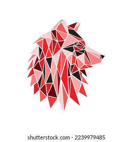 vector illustration of geometric wolf head. Wolf origami abstract concept design editable.