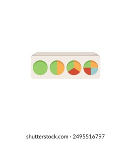 Vector illustration of a geometric wooden sorting board on an isolated background. Montessori preschool development tool for educational children's play concept in flat cartoon style.