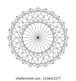 Vector illustration of a geometrical figure created from Sacred Geometry elements.