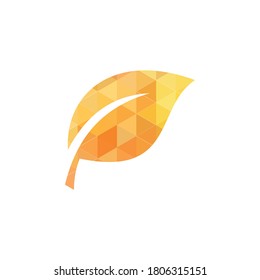 A vector illustration of geometrical leaf logo sign 