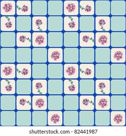 Vector Illustration geometrical mosaic pattern in blue tones