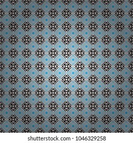 Vector illustration. Geometrical seamless pattern with white, blue and gray tiles.