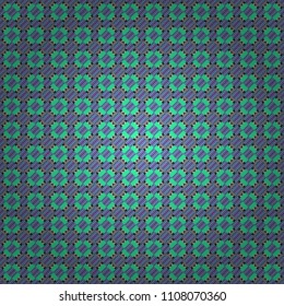 Vector illustration. Geometrical seamless pattern with blue, green and gray tiles.