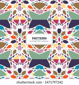 Vector illustration. Geometrical seamless pattern tiles.Colorful pattern for backgrounds and design