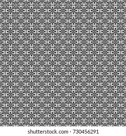 Vector illustration. Geometrical seamless pattern with gray, black and white tiles.