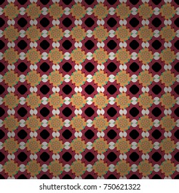Vector illustration. Geometrical seamless pattern with red, orange and gray tiles.