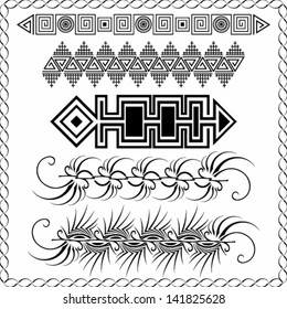 Vector illustration of geometrical tattoo design