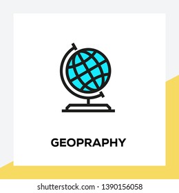 VECTOR ILLUSTRATION AND GEOPRAPHY LINE ICON SET