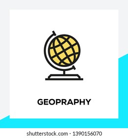 VECTOR ILLUSTRATION AND GEOPRAPHY LINE ICON SET
