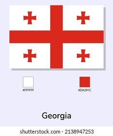 Vector Illustration of Georgia flag isolated on light blue background. Illustration Georgia flag with Color Codes. As close as possible to the original. ready to use, easy to edit. vector eps10.
