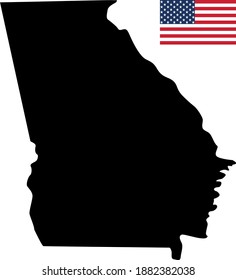 Vektorgrafik der georgischen Staatskarte mit amerikanischer Flagge