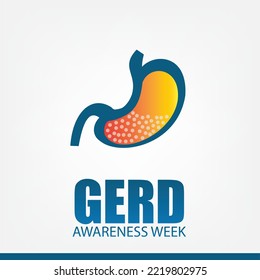 Vector Illustration of GERD Awareness Week. Simple and Elegant Design