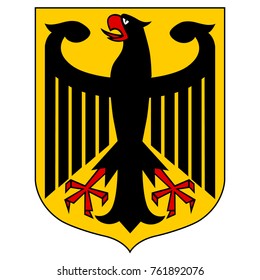 Vector illustration German coat of arms eagle isolated on white background. German symbol, sign