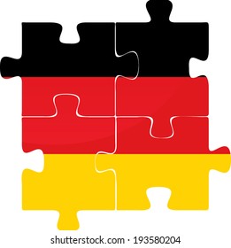 Vector Illustration German Flag Puzzle Isolated Stock Vector (Royalty ...