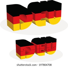 Vector illustration of German Flag in puzzle isolated on white background