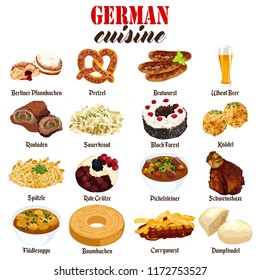 A vector illustration of German Food Cuisine 