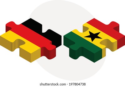 Vector illustration of German and Ghanaian Flags in puzzle isolated on white background
