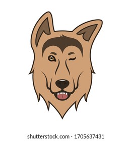 Vector illustration of a German shepherd. Icon for creating stickers and emojis