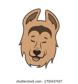 Vector illustration of a German shepherd. Icon for creating stickers and emojis