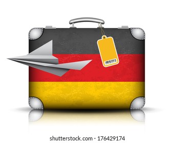 Vector illustration of German suitcase. 